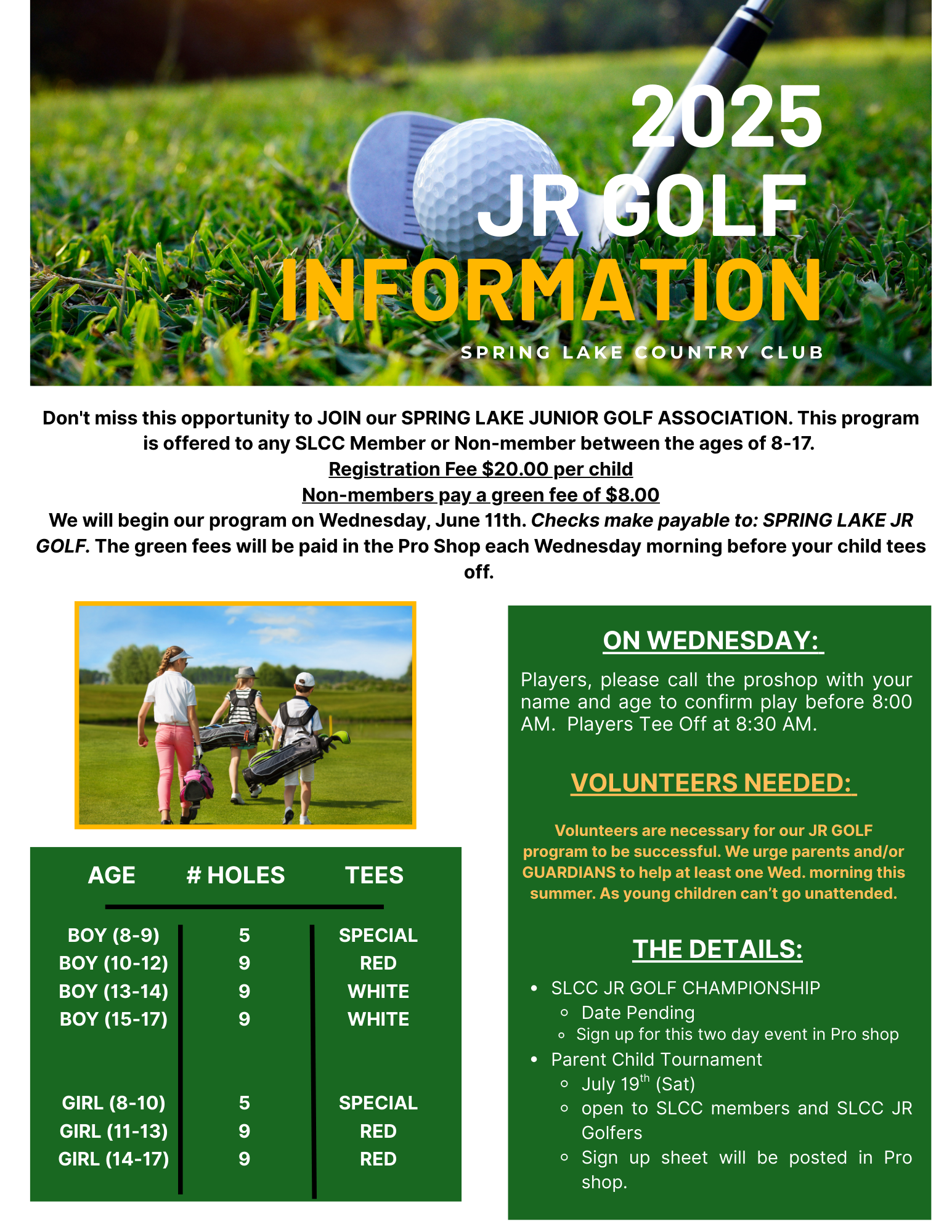 SPRING LAKE JUNIOR GOLF ASSOCIATION